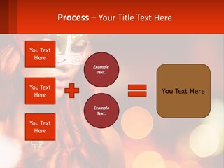 A Woman With Red Hair Wearing A Mask PowerPoint Template