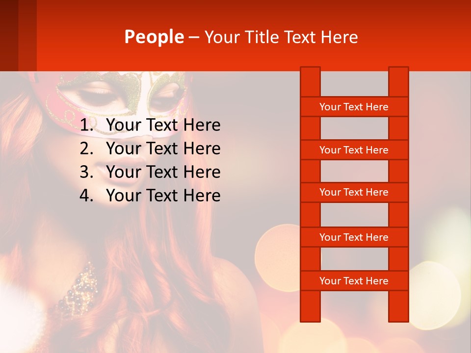 A Woman With Red Hair Wearing A Mask PowerPoint Template