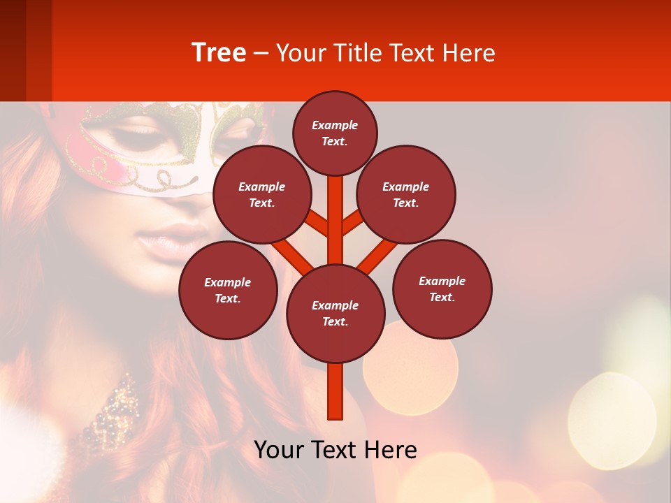 A Woman With Red Hair Wearing A Mask PowerPoint Template
