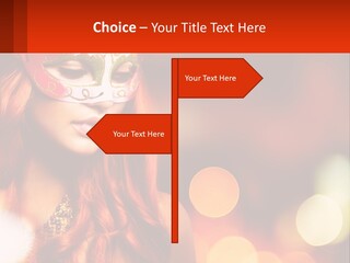 A Woman With Red Hair Wearing A Mask PowerPoint Template