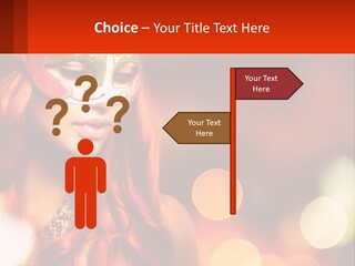 A Woman With Red Hair Wearing A Mask PowerPoint Template