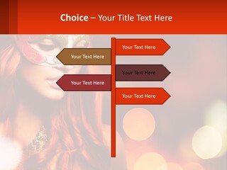 A Woman With Red Hair Wearing A Mask PowerPoint Template