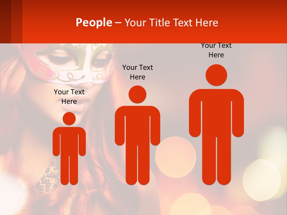 A Woman With Red Hair Wearing A Mask PowerPoint Template