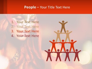 A Woman With Red Hair Wearing A Mask PowerPoint Template