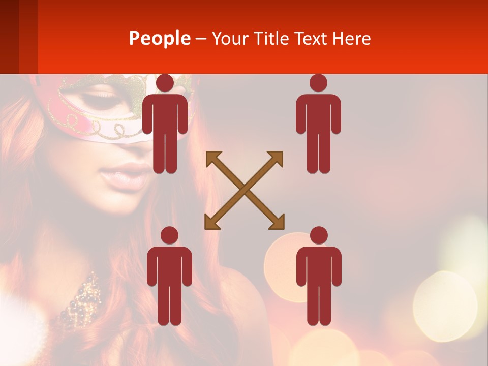 A Woman With Red Hair Wearing A Mask PowerPoint Template
