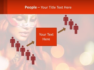 A Woman With Red Hair Wearing A Mask PowerPoint Template