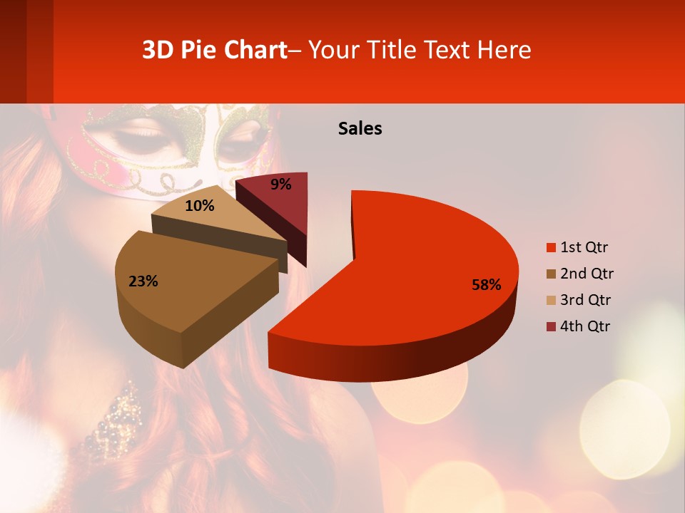 A Woman With Red Hair Wearing A Mask PowerPoint Template