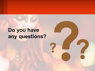 A Woman With Red Hair Wearing A Mask PowerPoint Template