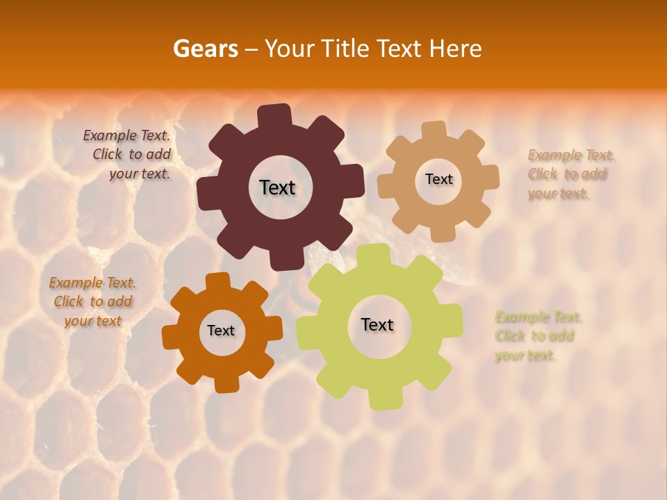 Two Bees On A Honeycomb Powerpoint Template PowerPoint Template