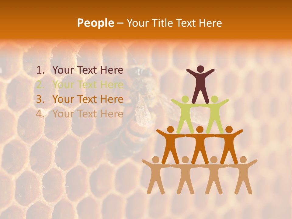 Two Bees On A Honeycomb Powerpoint Template PowerPoint Template
