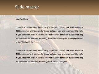 A Baseball Bat And A Baseball In A Catchers Mitt PowerPoint Template