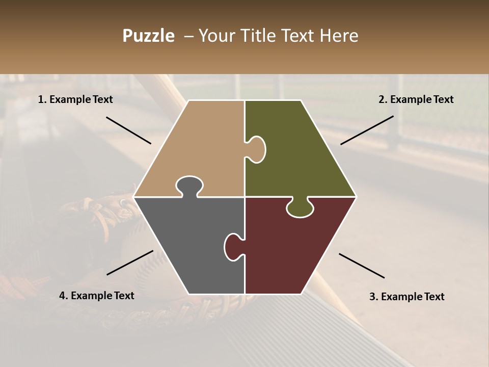 A Baseball Bat And A Baseball In A Catchers Mitt PowerPoint Template