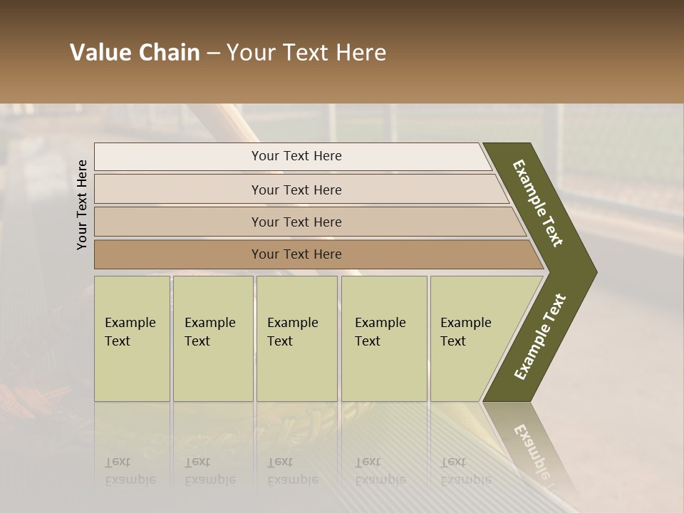 A Baseball Bat And A Baseball In A Catchers Mitt PowerPoint Template