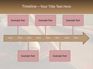 A Baseball Bat And A Baseball In A Catchers Mitt PowerPoint Template