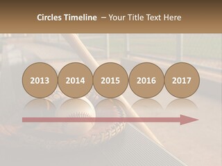 A Baseball Bat And A Baseball In A Catchers Mitt PowerPoint Template