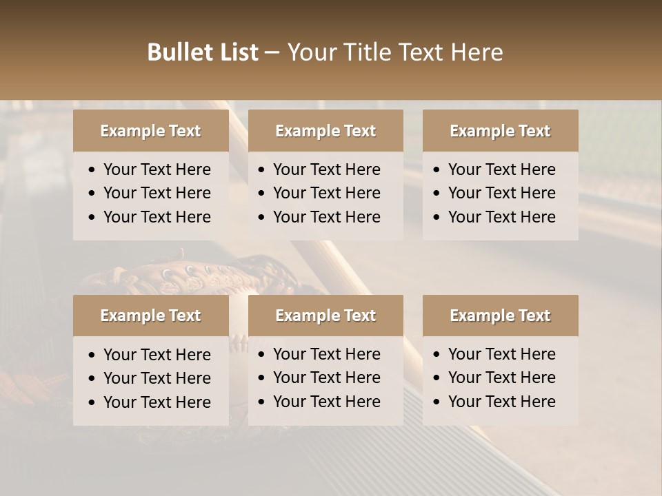 A Baseball Bat And A Baseball In A Catchers Mitt PowerPoint Template