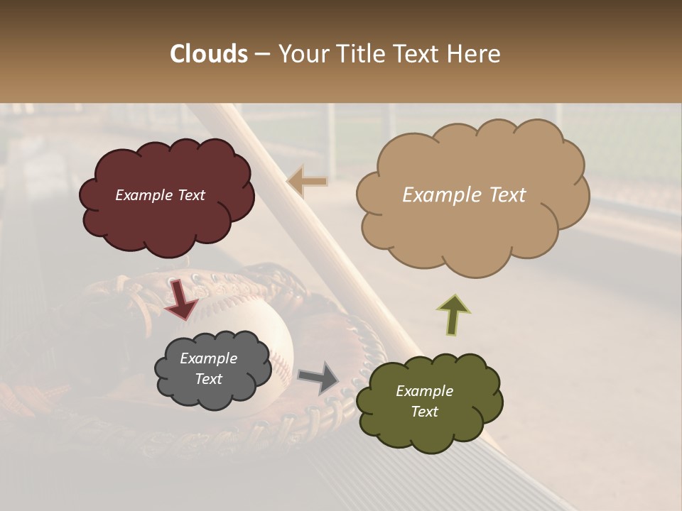 A Baseball Bat And A Baseball In A Catchers Mitt PowerPoint Template