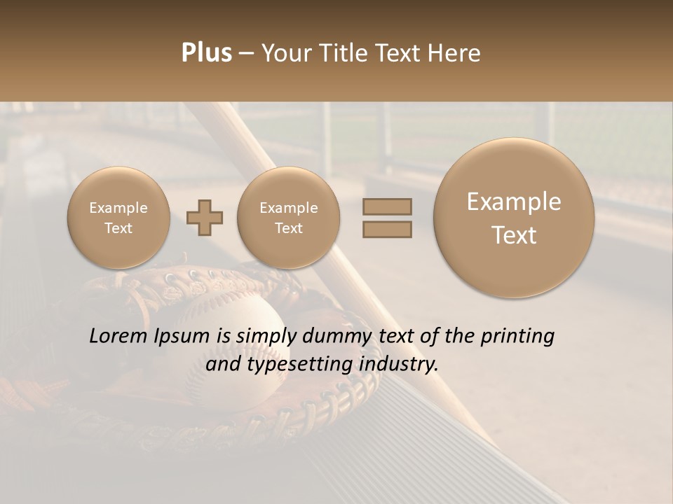 A Baseball Bat And A Baseball In A Catchers Mitt PowerPoint Template