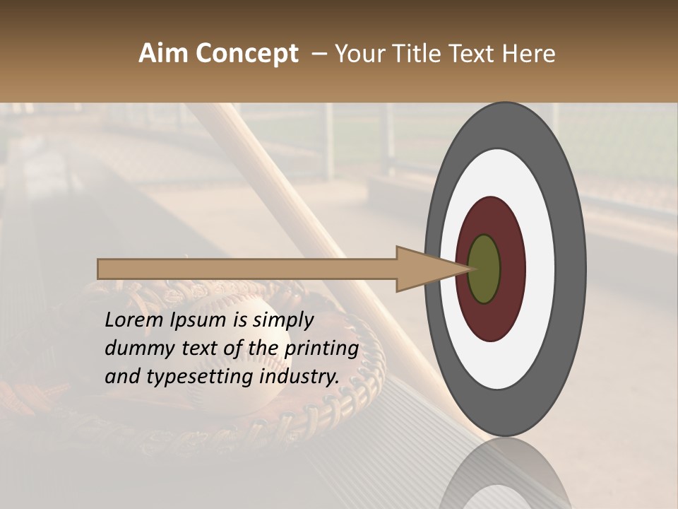 A Baseball Bat And A Baseball In A Catchers Mitt PowerPoint Template