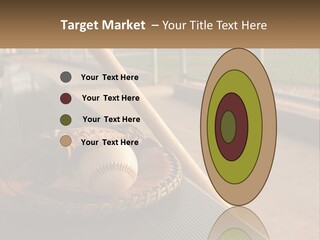 A Baseball Bat And A Baseball In A Catchers Mitt PowerPoint Template