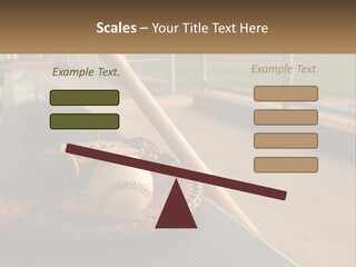A Baseball Bat And A Baseball In A Catchers Mitt PowerPoint Template