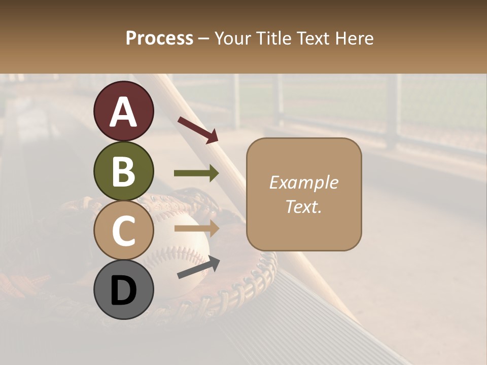 A Baseball Bat And A Baseball In A Catchers Mitt PowerPoint Template