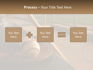 A Baseball Bat And A Baseball In A Catchers Mitt PowerPoint Template