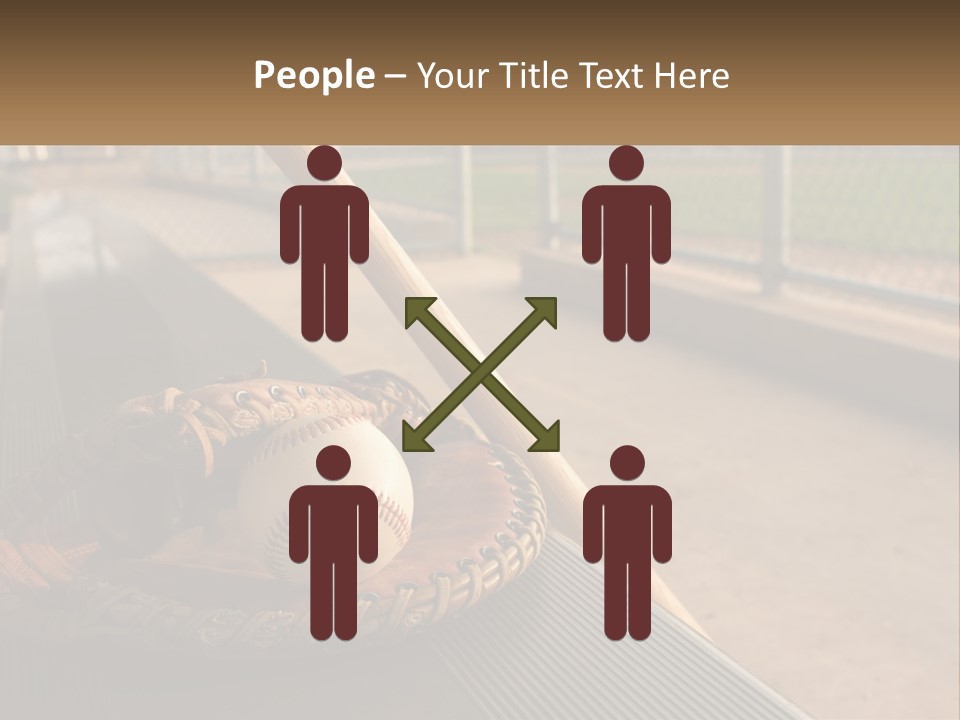 A Baseball Bat And A Baseball In A Catchers Mitt PowerPoint Template