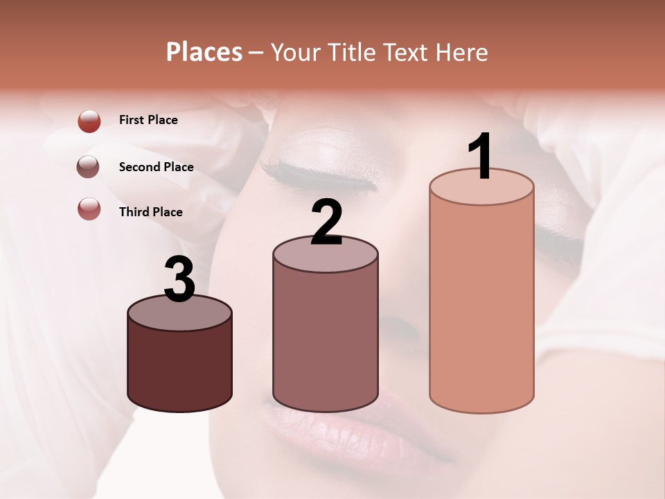 A Woman Getting Her Make Up Done With A Sy PowerPoint Template