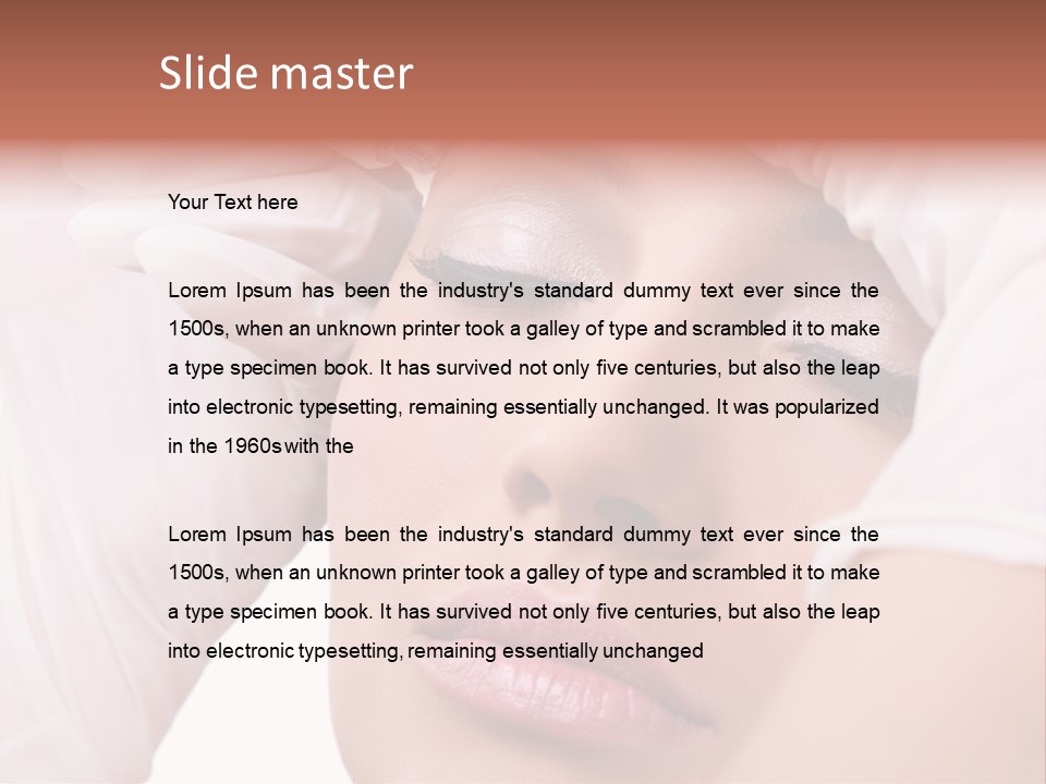 A Woman Getting Her Make Up Done With A Sy PowerPoint Template