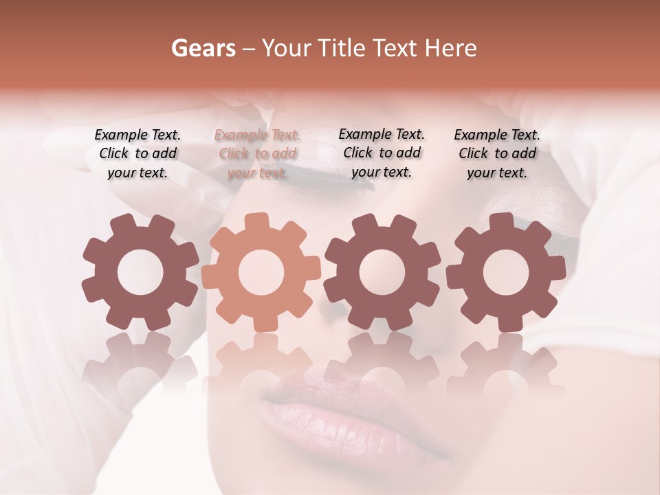 A Woman Getting Her Make Up Done With A Sy PowerPoint Template