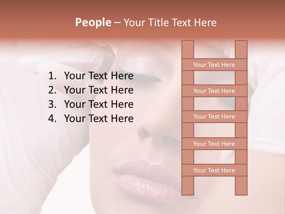 A Woman Getting Her Make Up Done With A Sy PowerPoint Template