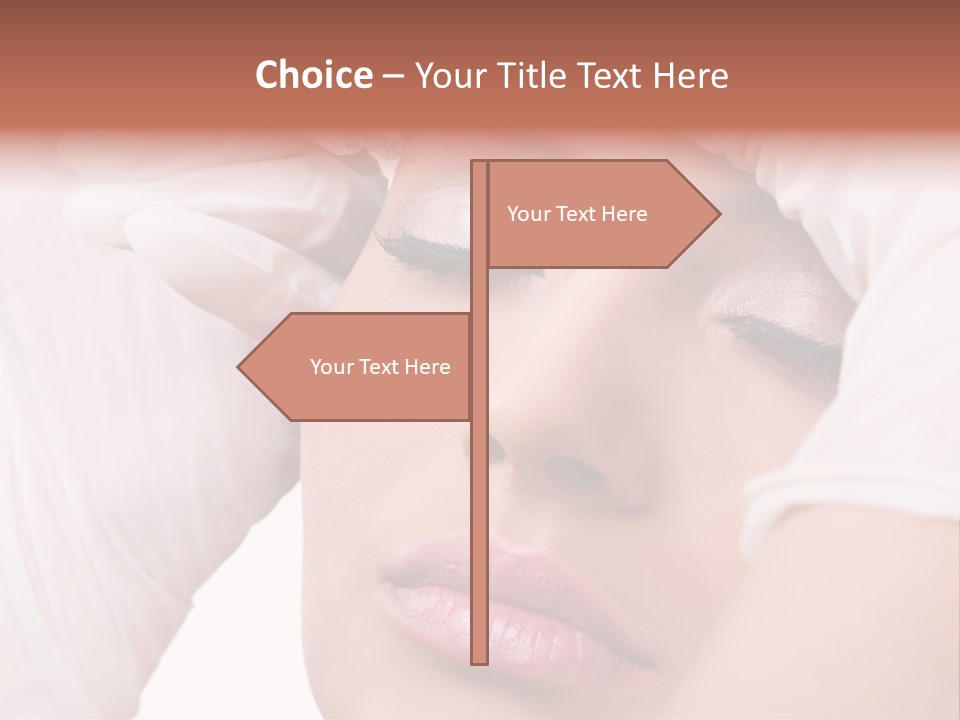 A Woman Getting Her Make Up Done With A Sy PowerPoint Template