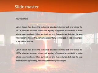 A Man Working On A Piece Of Metal In A Factory PowerPoint Template