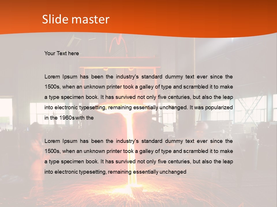 A Man Working On A Piece Of Metal In A Factory PowerPoint Template