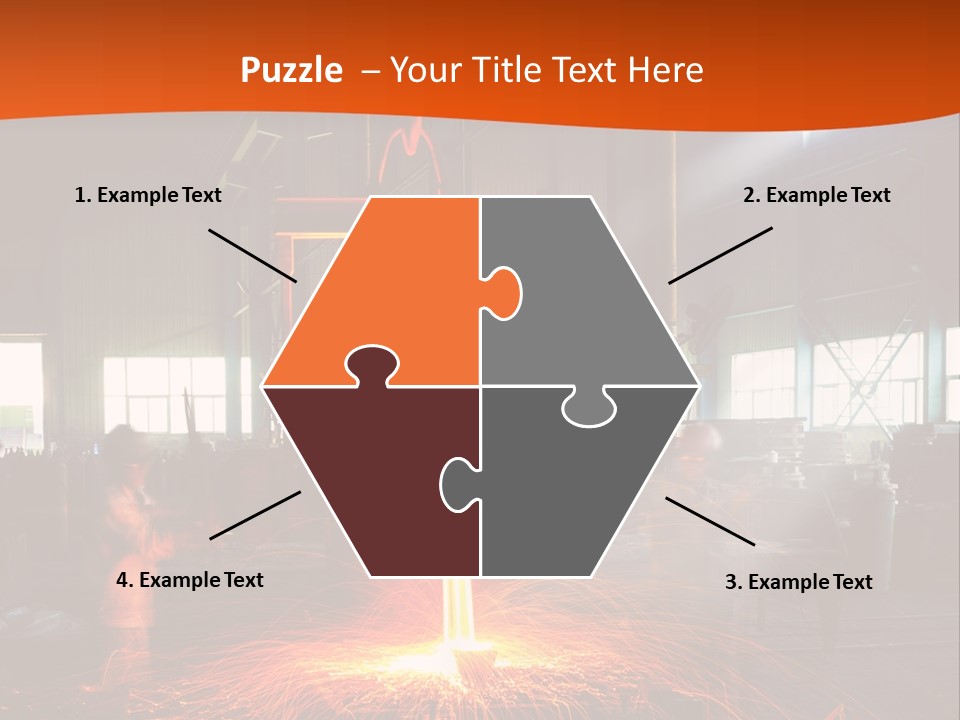 A Man Working On A Piece Of Metal In A Factory PowerPoint Template