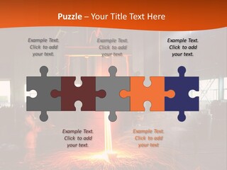 A Man Working On A Piece Of Metal In A Factory PowerPoint Template