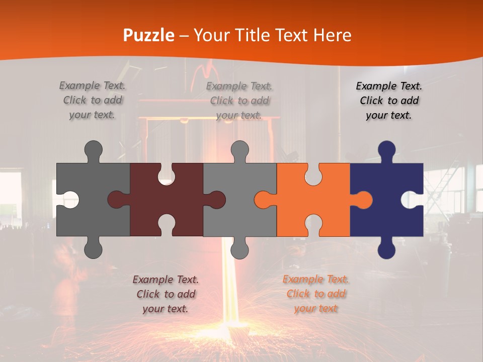 A Man Working On A Piece Of Metal In A Factory PowerPoint Template