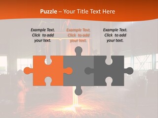 A Man Working On A Piece Of Metal In A Factory PowerPoint Template