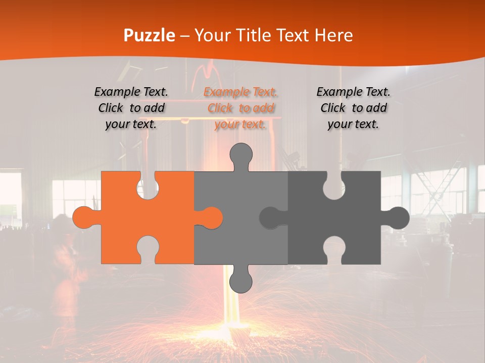 A Man Working On A Piece Of Metal In A Factory PowerPoint Template