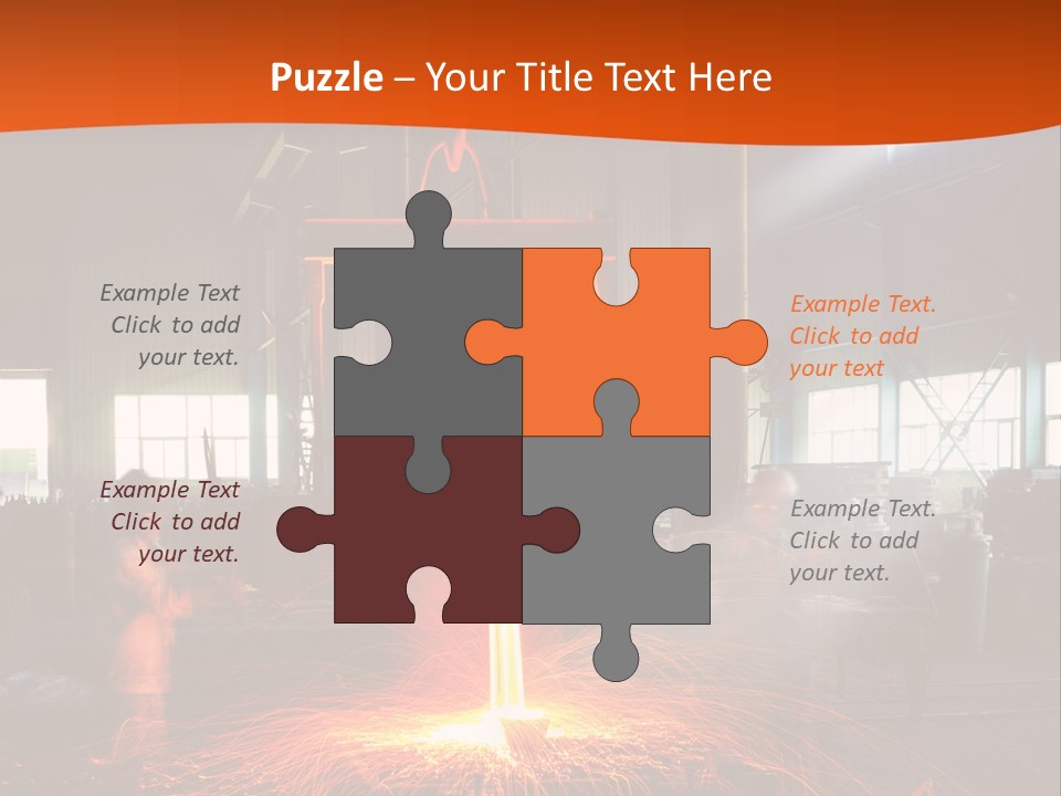 A Man Working On A Piece Of Metal In A Factory PowerPoint Template