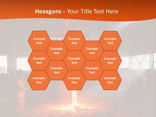 A Man Working On A Piece Of Metal In A Factory PowerPoint Template