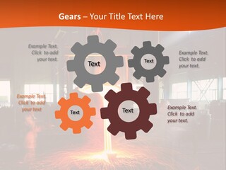 A Man Working On A Piece Of Metal In A Factory PowerPoint Template