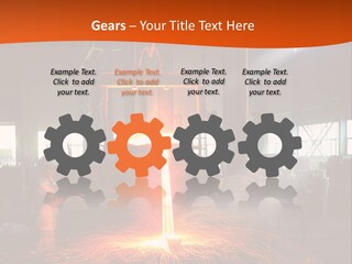 A Man Working On A Piece Of Metal In A Factory PowerPoint Template