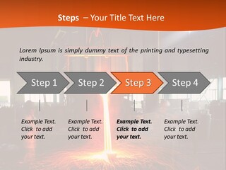 A Man Working On A Piece Of Metal In A Factory PowerPoint Template