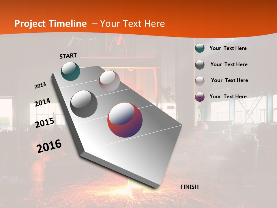 A Man Working On A Piece Of Metal In A Factory PowerPoint Template