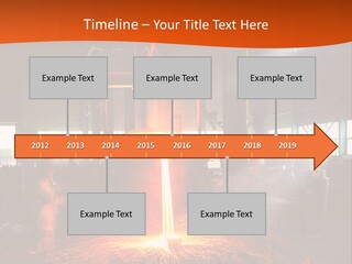 A Man Working On A Piece Of Metal In A Factory PowerPoint Template