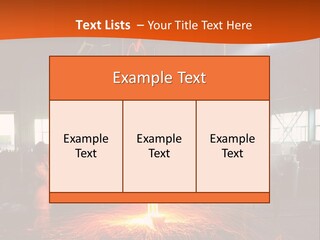 A Man Working On A Piece Of Metal In A Factory PowerPoint Template