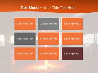 A Man Working On A Piece Of Metal In A Factory PowerPoint Template