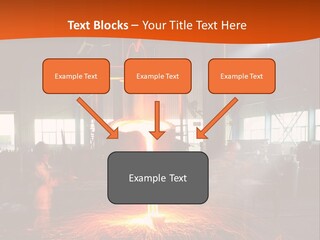 A Man Working On A Piece Of Metal In A Factory PowerPoint Template